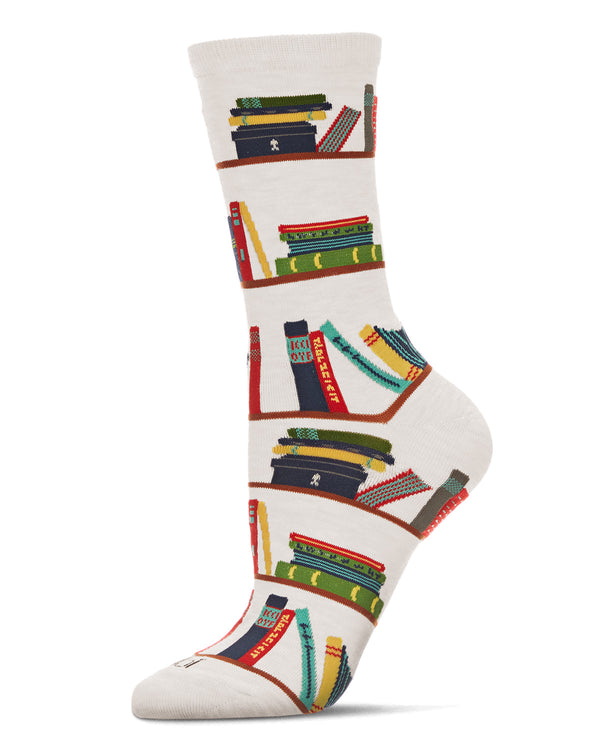 Let's Read Bookshelf Bamboo Blend Crew Sock