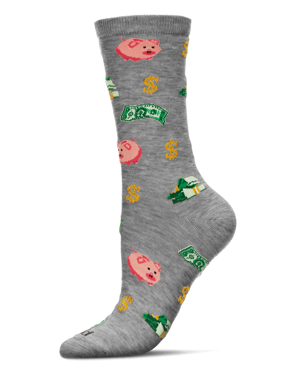 Money in the Bank Bamboo Blend Crew Sock : Color: Med Gray Heather