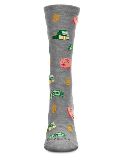 Money in the Bank Bamboo Blend Crew Sock : Color: Black