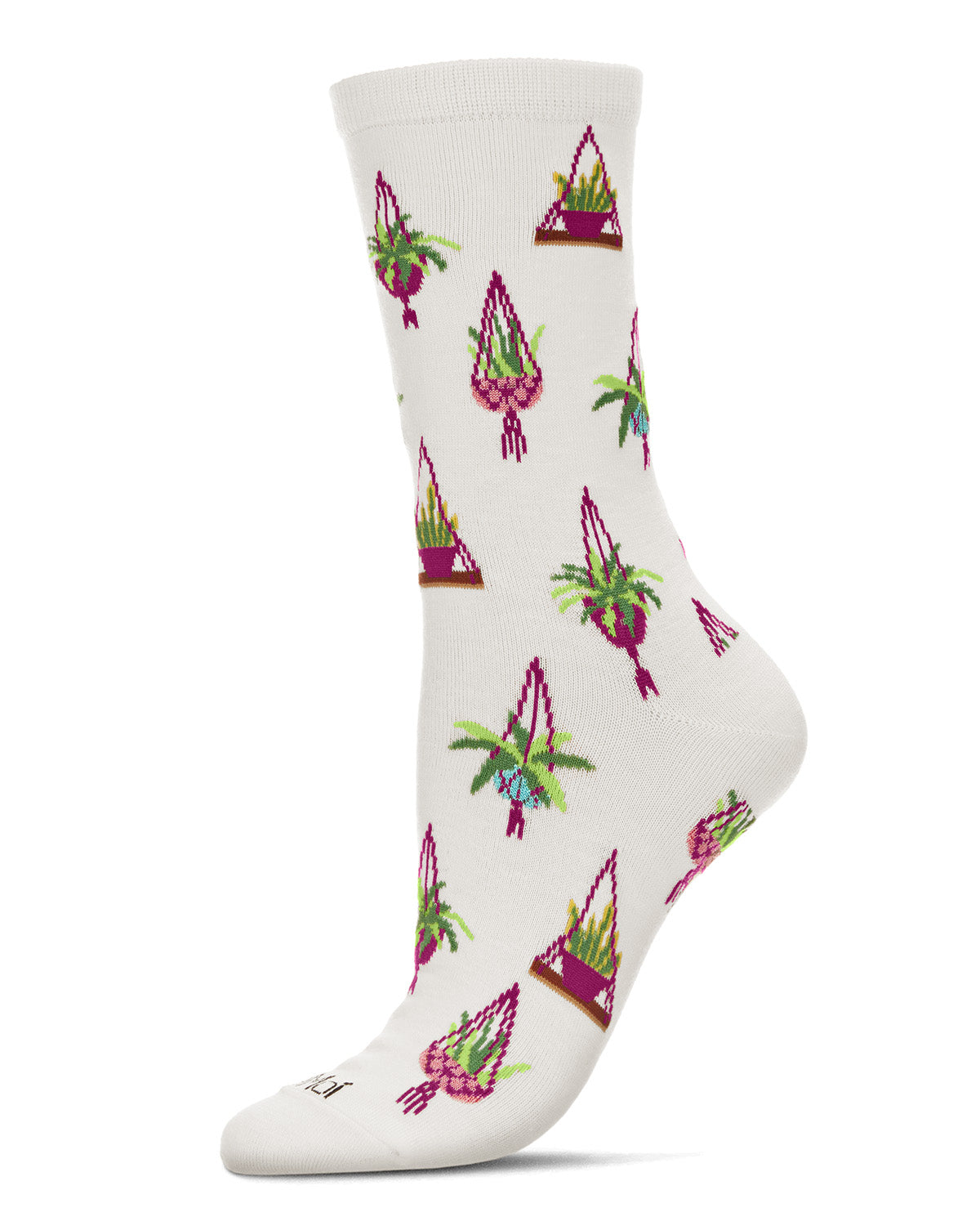 Hanging Plant Bamboo Blend Plant Crew Sock : Color: Marshmallow