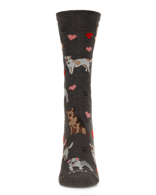 Canine Friends Bamboo Blend Crew Sock : Color: Charcoal Heather