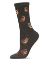 Bulldog Buddies Bamboo Blend Crew Sock : Color: Charcoal Heather