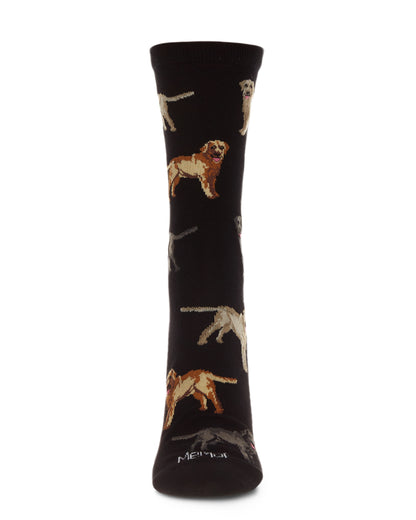 Lovely Labradors Bamboo Blend Crew Sock : Color: Black