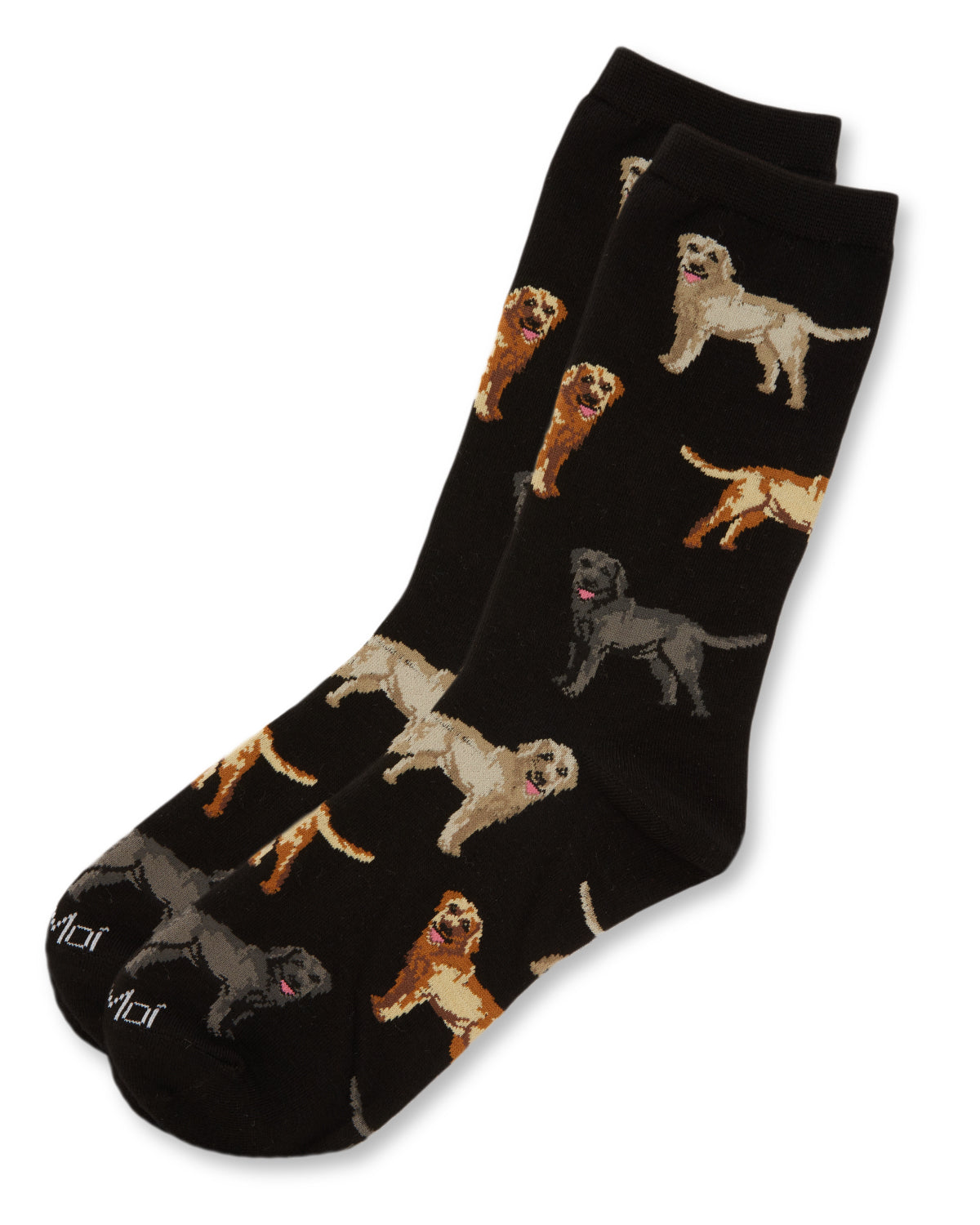 Lovely Labradors Bamboo Blend Crew Sock : Color: Black