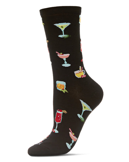 Totally Tipsy Bamboo Blend Crew Sock : Color: Black