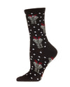 Women's Festive Elephant Holiday Crew Socks : Color: Black