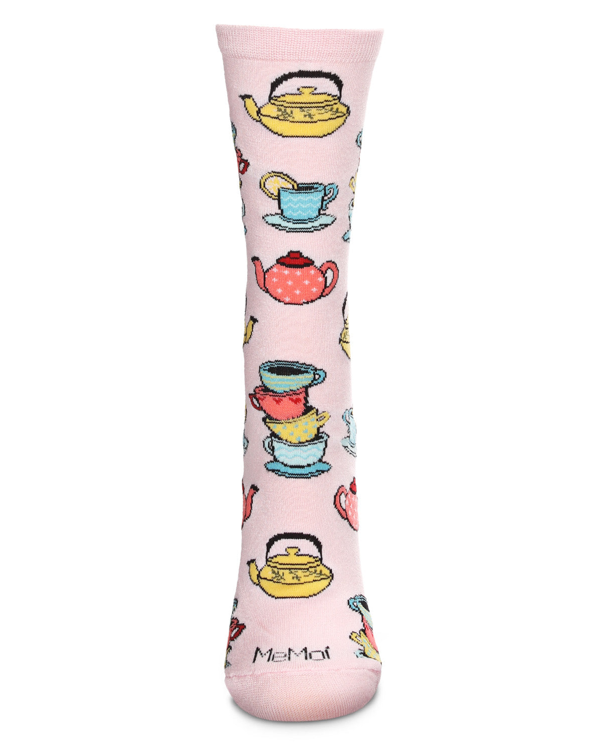 Time for Tea Bamboo Blend Crew Socks : Color: Powder Pink