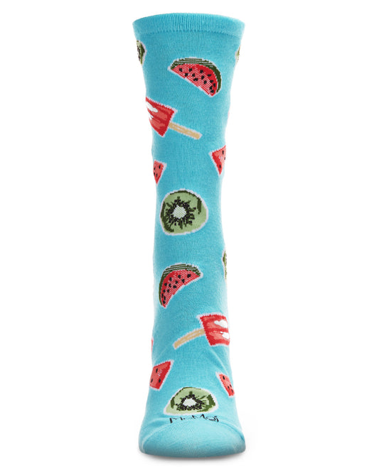 Sweet & Fruity Bamboo Blend Crew Socks : Color: Seafoam