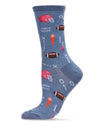 Touchdown Bound Bamboo Blend Crew Sock : Color: Denim Heather