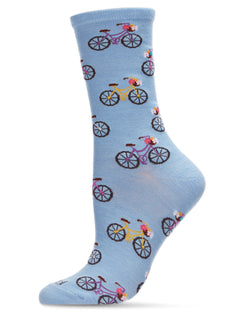 Time to Ride Bicycles Bamboo Blend Crew Sock
