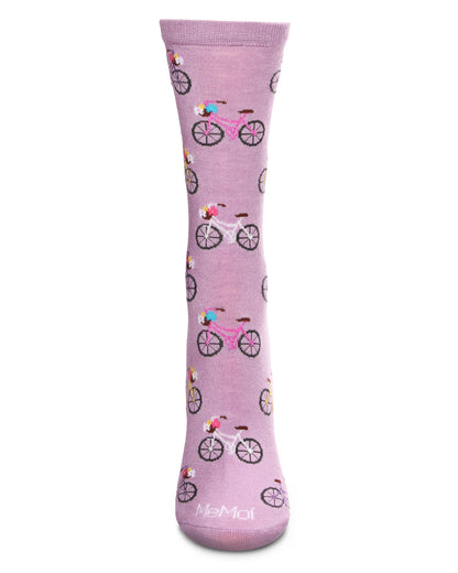 Time to Ride Bicycles Bamboo Blend Crew Sock : Color: Light Blue