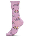 Time to Ride Bicycles Bamboo Blend Crew Sock : Color: Lilac