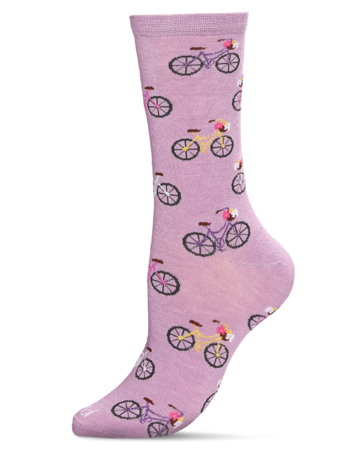 Time to Ride Bicycles Bamboo Blend Crew Sock : Color: Lilac