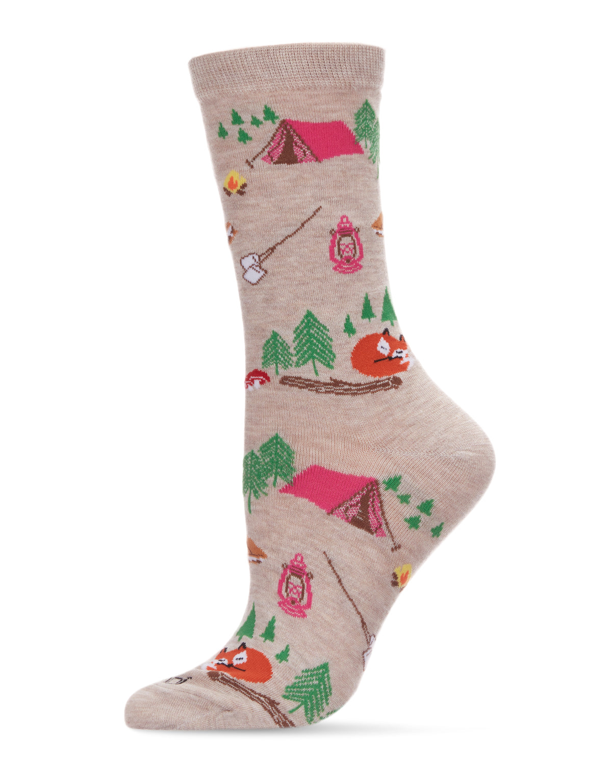 Camping Trip Bamboo Blend Crew Sock : Color: Oatmeal Heather