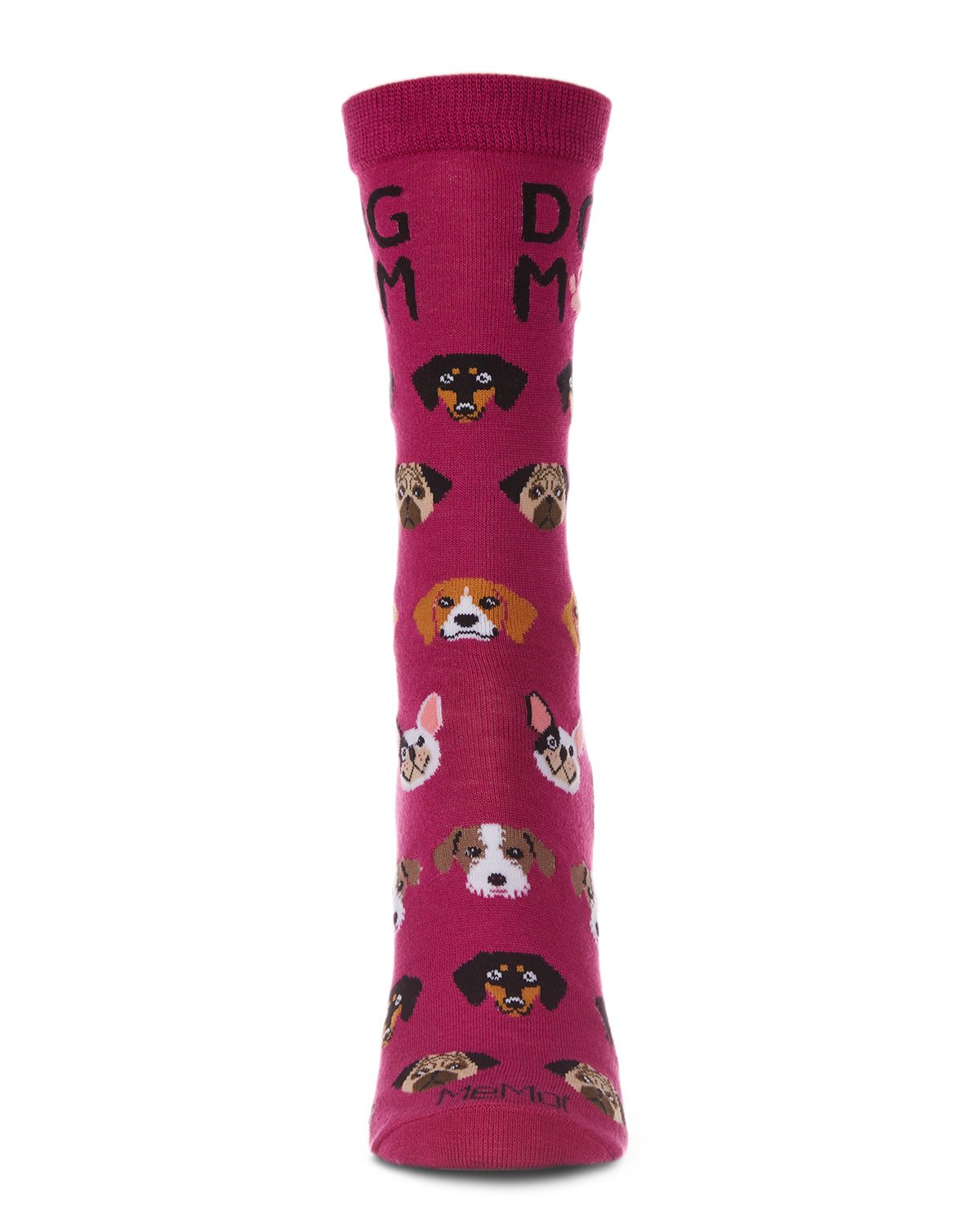 Dog Mom Frenzy Bamboo Blend Crew Sock : Color: Festival Fuchsia
