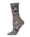 Dog Mom Frenzy Bamboo Blend Crew Sock : Color: Med Gray Heather