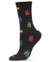 Gummy Bears Bamboo Blend Crew Socks : Color: Black