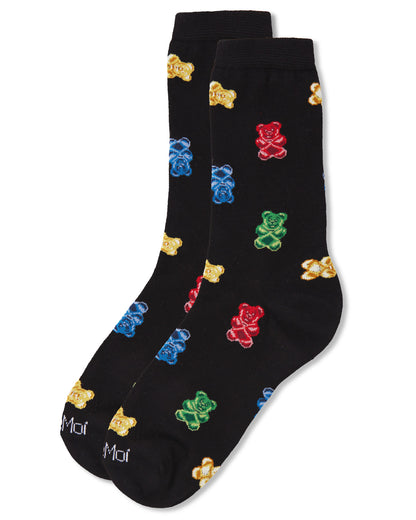 Gummy Bears Bamboo Blend Crew Socks : Color: Black