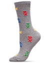 Gummy Bears Bamboo Blend Crew Socks : Color: Med Gray Heather