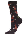 You Sly Fox Bamboo Blend Crew Sock : Color: Black