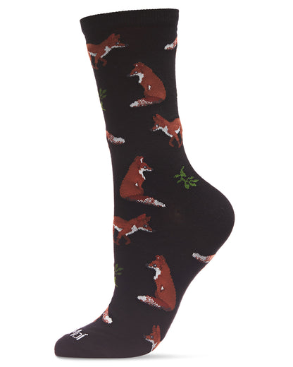 You Sly Fox Bamboo Blend Crew Sock : Color: Black