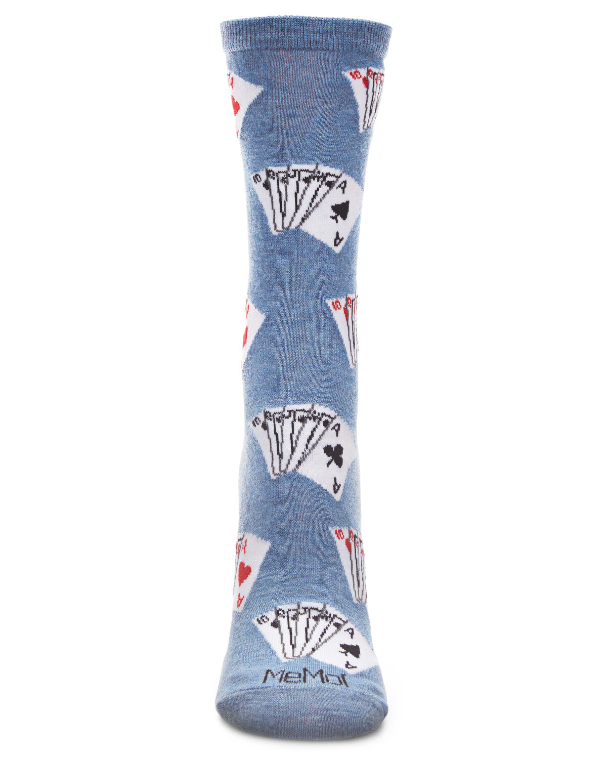 Playing Cards Bamboo Blend Crew Socks : Color: Denim Heather