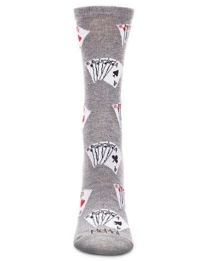 Playing Cards Bamboo Blend Crew Socks : Color: Denim Heather