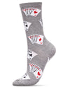 Playing Cards Bamboo Blend Crew Socks : Color: Med Gray Heather