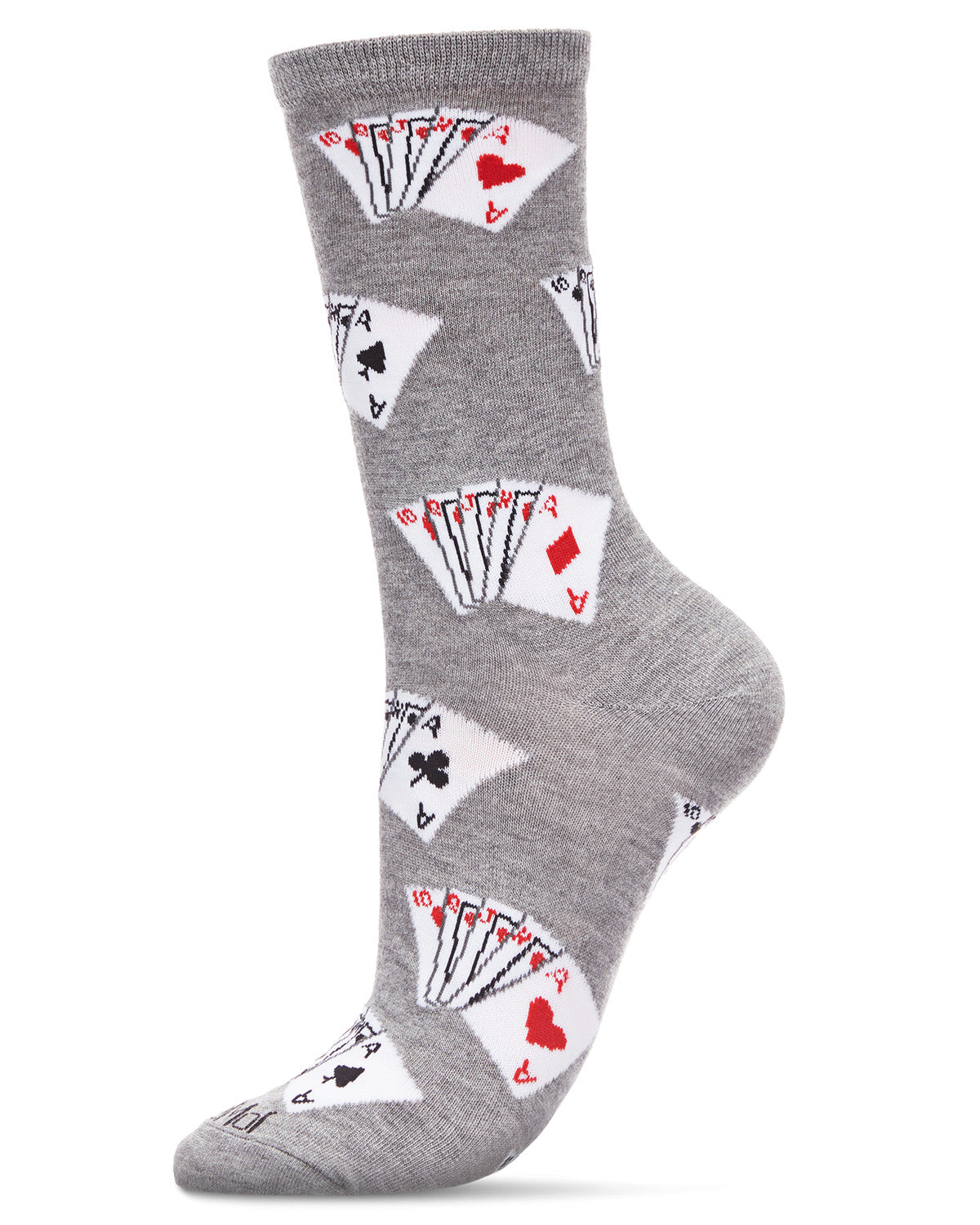 Playing Cards Bamboo Blend Crew Socks : Color: Med Gray Heather