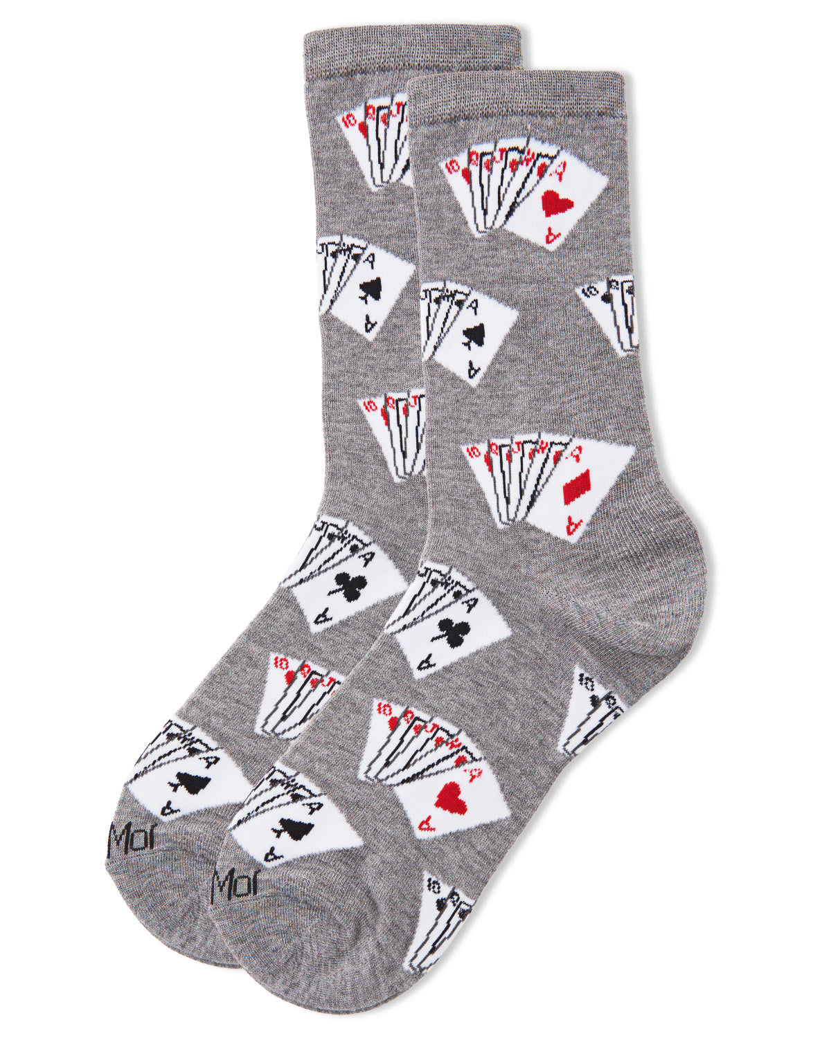 Playing Cards Bamboo Blend Crew Socks : Color: Denim Heather