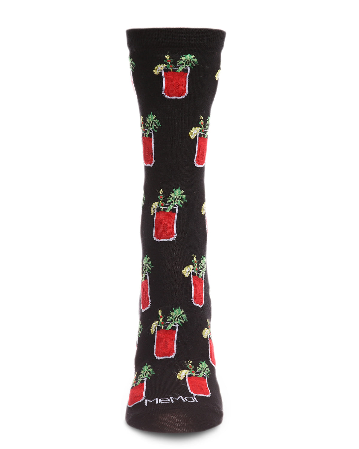 Women's Bloody Mary Delight Bamboo Blend Crew Socks : Color: Black