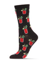 Women's Bloody Mary Delight Bamboo Blend Crew Socks : Color: Black