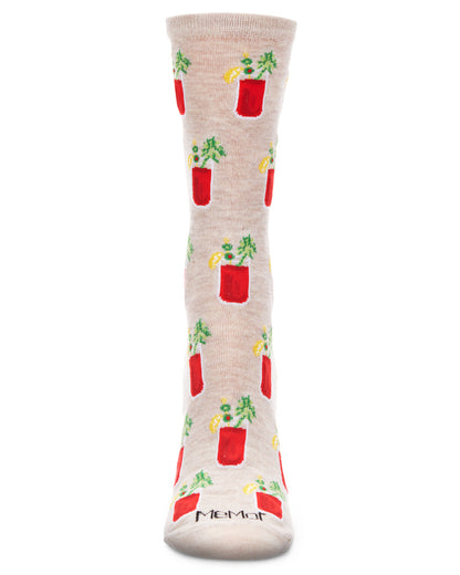 Women's Bloody Mary Delight Bamboo Blend Crew Socks : Color: Black