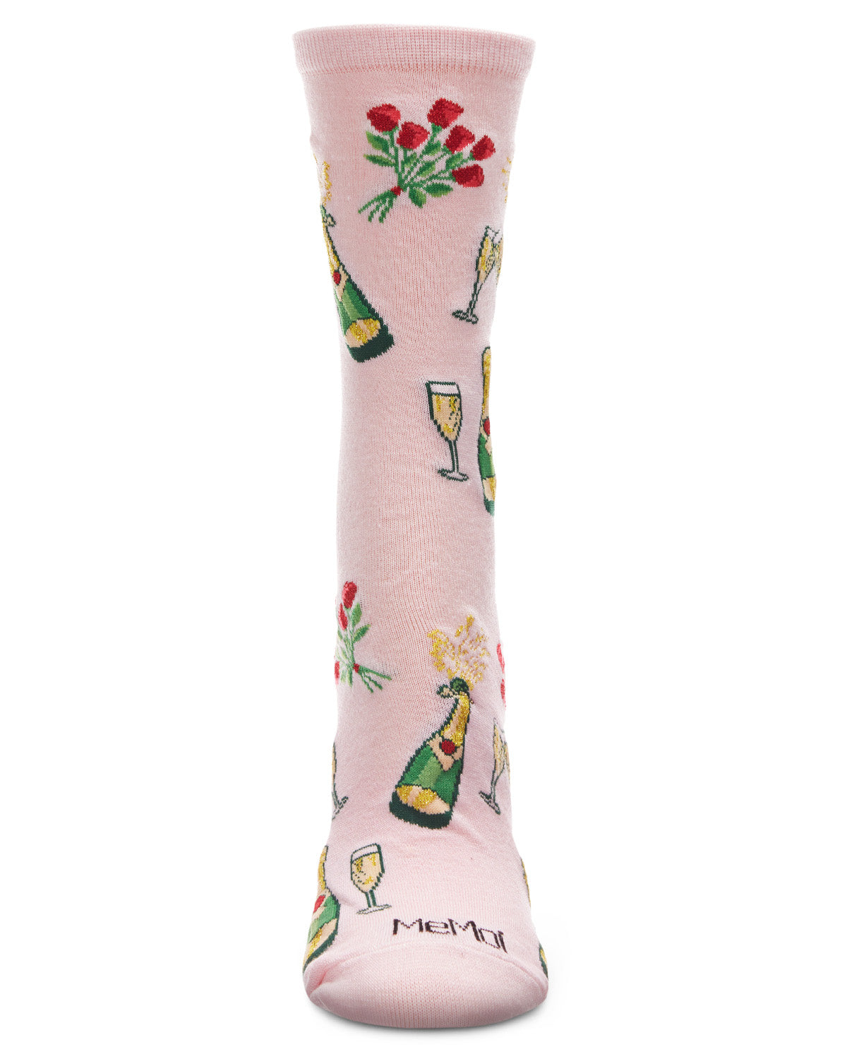 Champagne Celebration Bamboo Blend Crew Socks : Color: Powder Pink