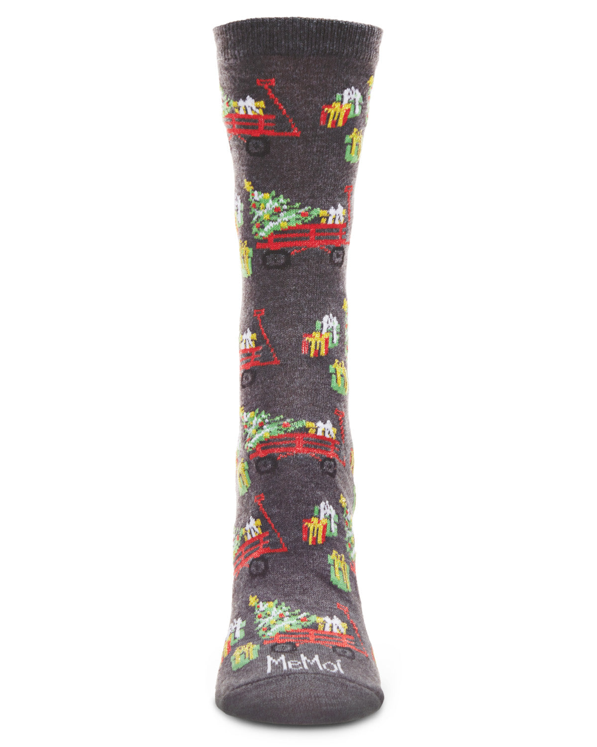 Women's Red Wagon Holiday Crew Socks : Color: Charcoal Heather