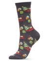 Women's Red Wagon Holiday Crew Socks : Color: Charcoal Heather