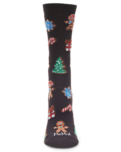 Women's Christmas Cookie Delight Holiday Crew Socks : Color: Black