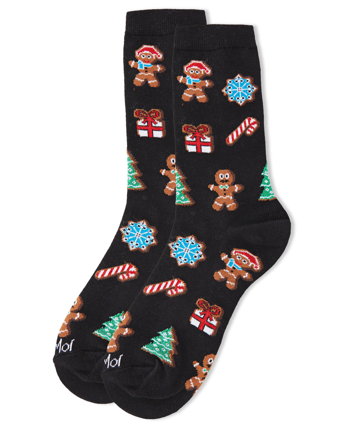 Women's Christmas Cookie Delight Holiday Crew Socks : Color: Black