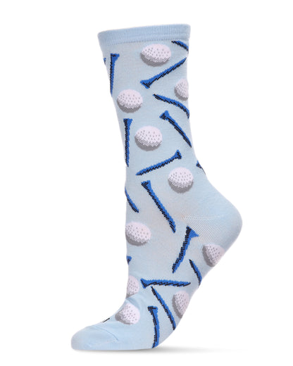 Golf Madness Bamboo Blend Crew Sock : Color: Light Blue