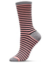 Colorful Stripes Bamboo Blend Crew Socks : Color: Pink