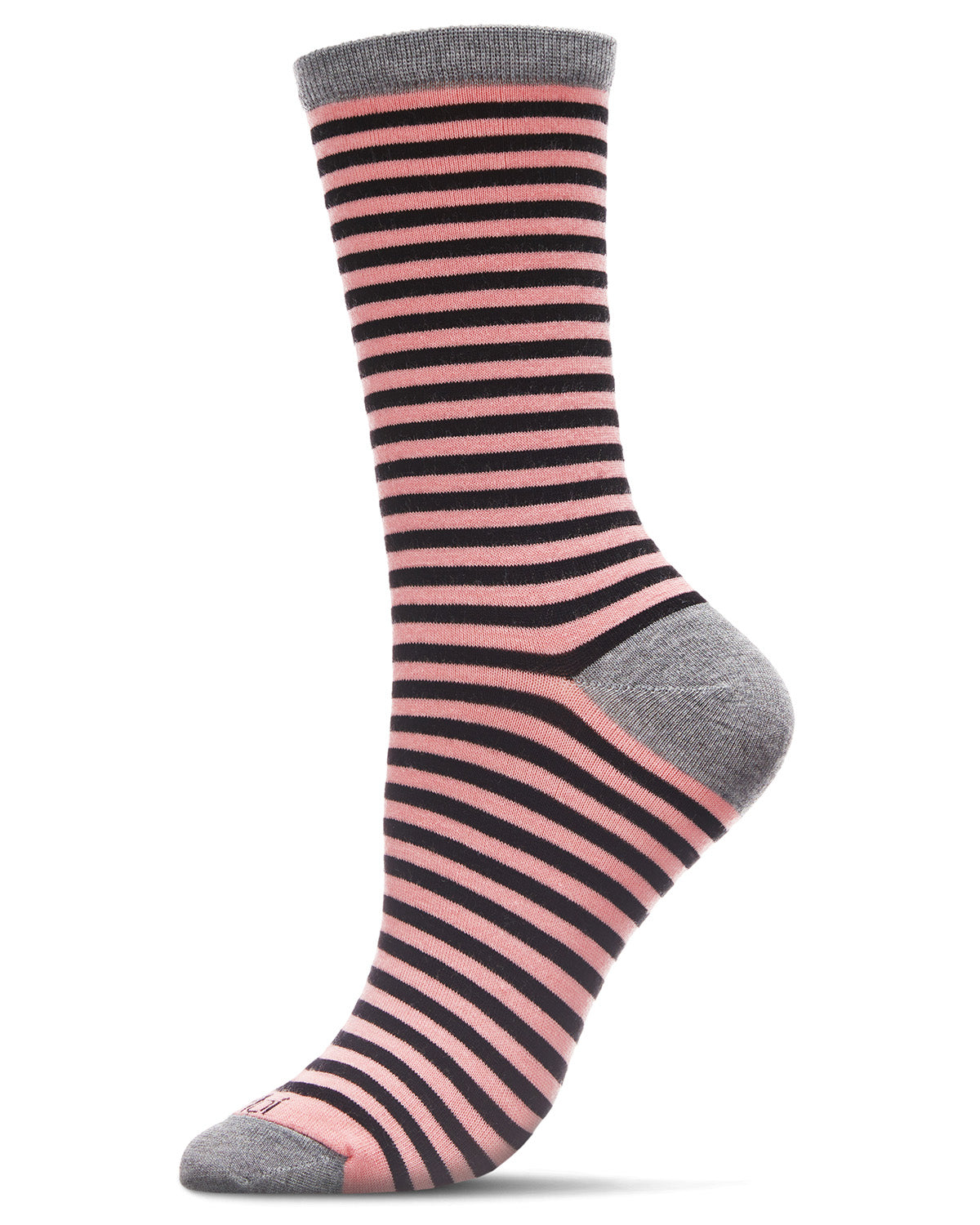 Colorful Stripes Bamboo Blend Crew Socks : Color: Pink
