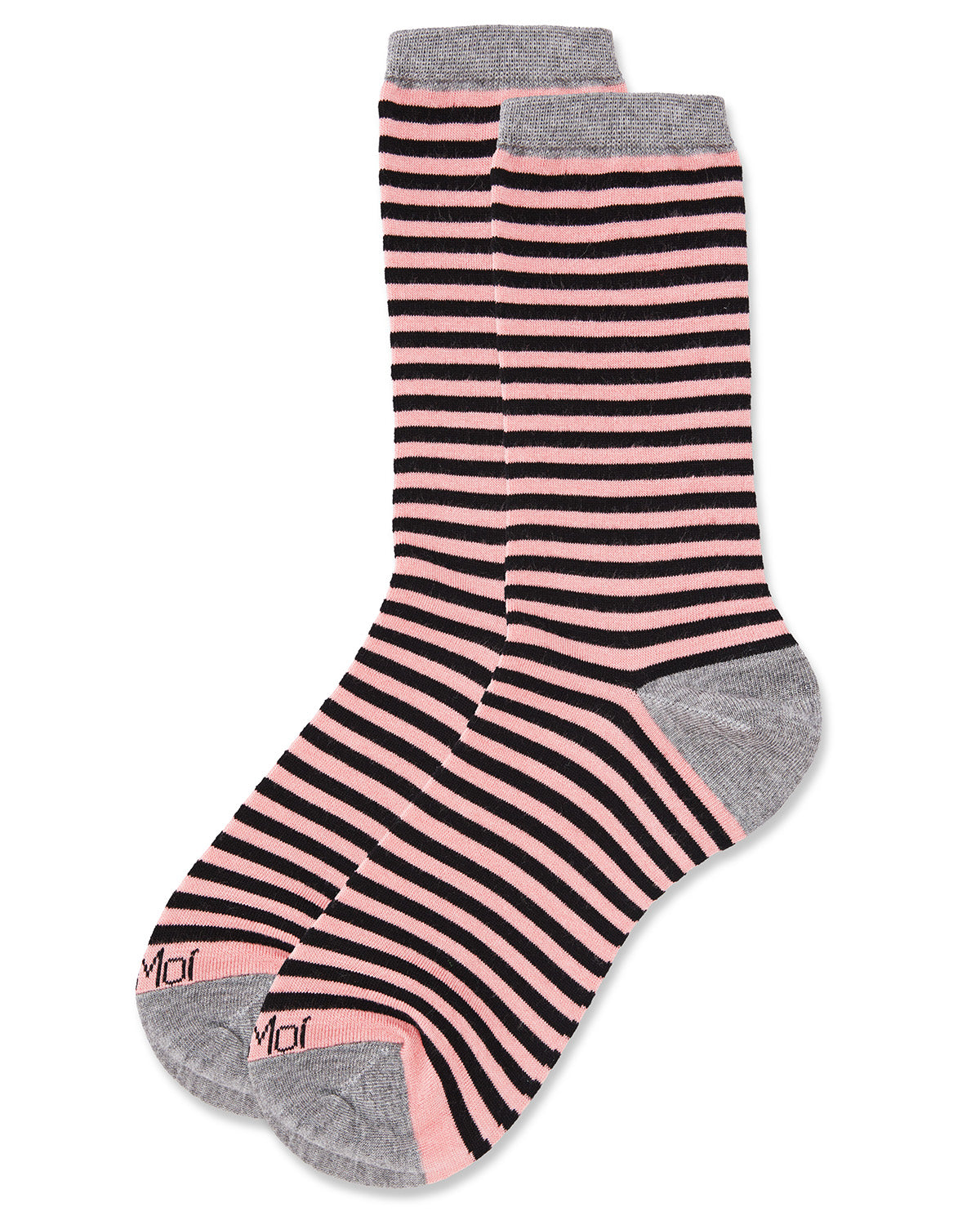 Colorful Stripes Bamboo Blend Crew Socks : Color: Pink