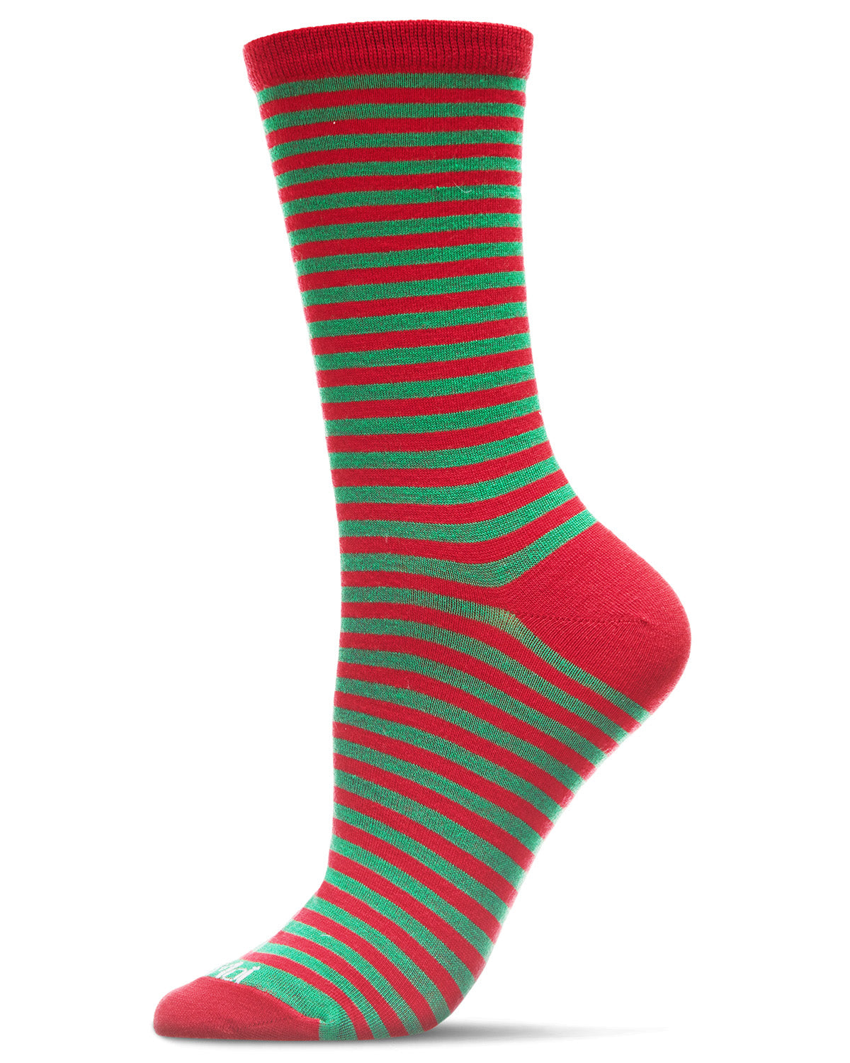 Colorful Stripes Bamboo Blend Crew Socks : Color: Tango Red