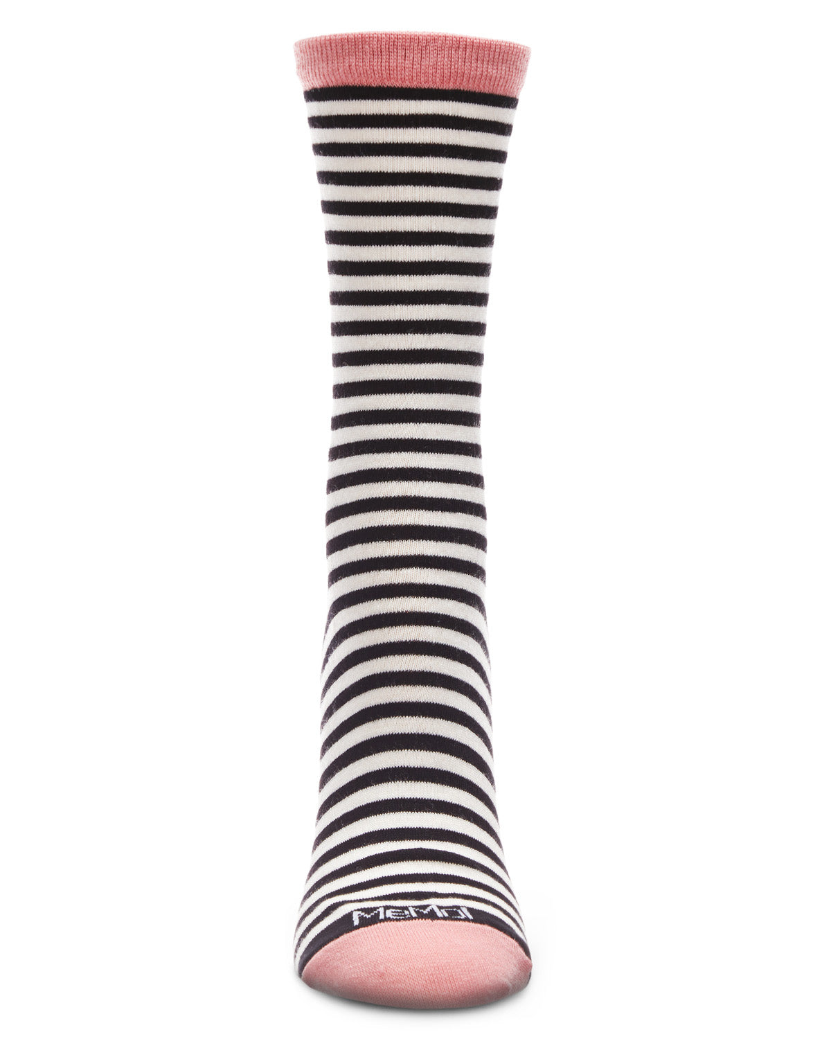 Colorful Stripes Bamboo Blend Crew Socks : Color: Winter White