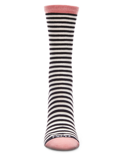 Colorful Stripes Bamboo Blend Crew Socks : Color: Winter White