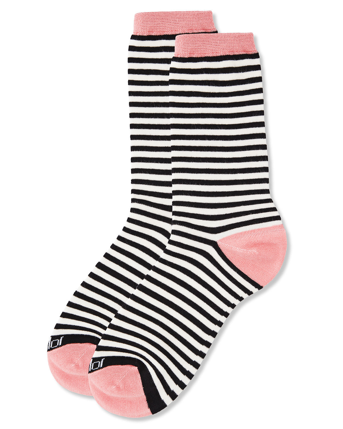 Colorful Stripes Bamboo Blend Crew Socks : Color: Winter White