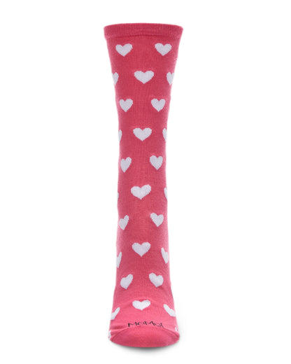 Hearts Bamboo Blend Crew Socks : Color: Pink