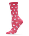 Hearts Bamboo Blend Crew Socks : Color: Pink