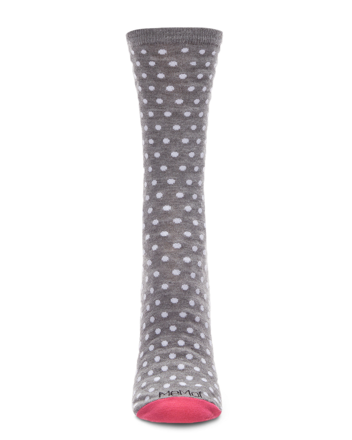 Pin Dot Bamboo Blend Crew Sock : Color: Med Gray Heather
