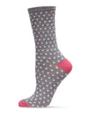 Pin Dot Bamboo Blend Crew Sock : Color: Med Gray Heather